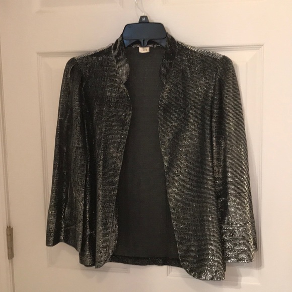 silver short dressy jacket